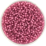 miyuki seed beads 11/0 - semi frosted light raspberry lined crystal