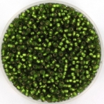 miyuki seed beads 11/0 - silverlined matte olive