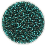 miyuki seed beads 11/0 - silverlined transparant dark teal