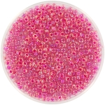 miyuki seed beads 11/0 - hot pink lined crystal ab