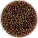 miyuki seed beads 11/0 - transparant picasso light smoky topaz
