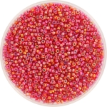 miyuki seed beads 15/0 - silverlined ab flame red