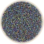 miyuki seed beads 15/0 - opaque matte ab black