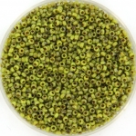 miyuki seed beads 15/0 - opaque picasso chartreuse
