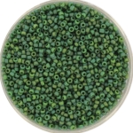 miyuki seed beads 15/0 - opaque glazed frosted turtle green