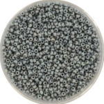 miyuki seed beads 15/0 - opaque glazed frosted rainbow cadet grey