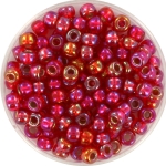 miyuki seed beads 6/0 - silverlined ab flame red