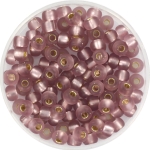 miyuki seed beads 6/0 - silverlined matte smoky amethyst