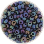 miyuki seed beads 6/0 - opaque matte ab black