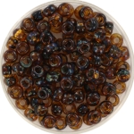 miyuki seed beads 6/0 - transparant picasso dark topaz
