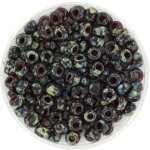 miyuki seed beads 6/0 - transparant picasso ruby