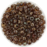 miyuki seed beads 6/0 - transparant  picasso light smoky topaz