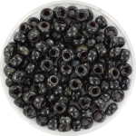miyuki seed beads 6/0 - opaque picasso black