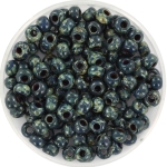 miyuki seed beads 6/0 - opaque picasso dark teal