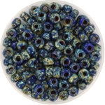 miyuki seed beads 6/0 - opaque picasso cobalt