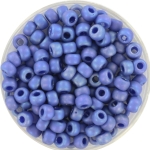 miyuki rocailles 6/0 - opaque glazed frosted rainbow soft blue