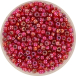miyuki seed beads 8/0 - silverlined ab flame red