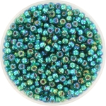 miyuki seed beads 8/0 - silverlined ab emerald