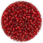 miyuki seed beads 8/0 - silverlined ruby