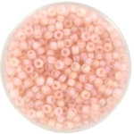 miyuki seed beads 8/0 - transparant matte ab light tea rose