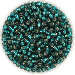 miyuki seed beads 8/0 - silverlined dark teal