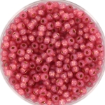 miyuki seed beads 8/0 - duracoat silverlined dyed pink