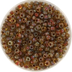 miyuki seed beads 8/0 - transparant picasso light topaz 