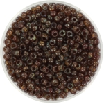 miyuki seed beads 8/0 - transparant picasso light smoky topaz