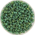 miyuki seed beads 8/0 - opaque glazed frosted turtle green