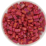 miyuki half tila 5x2.3 mm - opaque matte ab red