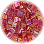 miyuki tila 5x5 mm - transparant ab red