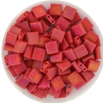 miyuki tila 5x5 mm - opaque matte ab red