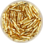miyuki twisted bugles 2x12 mm - silverlined gold