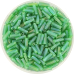 miyuki twisted bugles 2x6 mm - transparant matte ab green