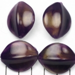acrylic gemstone oval 28 mm - purple with gold colored shine