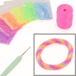 DIY kit armband haken met 8/0 - neon party