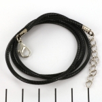 nylon necklace with chain - black