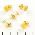 earring round flat - gold