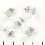 earring round flat - zilver