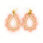 Make your own brick stitch earrings  - drop pink gold