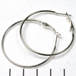 creole earrings - silver 4 cm