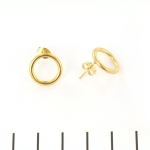 earstud ring - stainless steel gold 14 mm