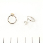 oorsteker ring - stainless steel zilver 14 mm