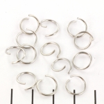 open ring nikkelkleurig zilver - 10 mm