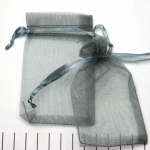 organza cadeau zakjes - 6 x 10 grijs