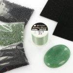 DIY Kit bead embroidery - complete with cabochon 40 x 30 aventurine