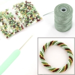 DIY kit armband haken met 8/0 - jingle bells