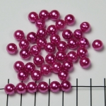 acrylic pearlsround 8 mm - dark pink fushia