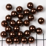 acrylic pearls round 10 mm - dark brown