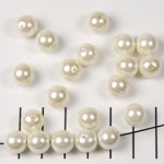 acrylic pearls round 10 mm - ivory